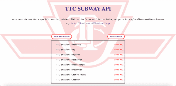 TTC Subway API